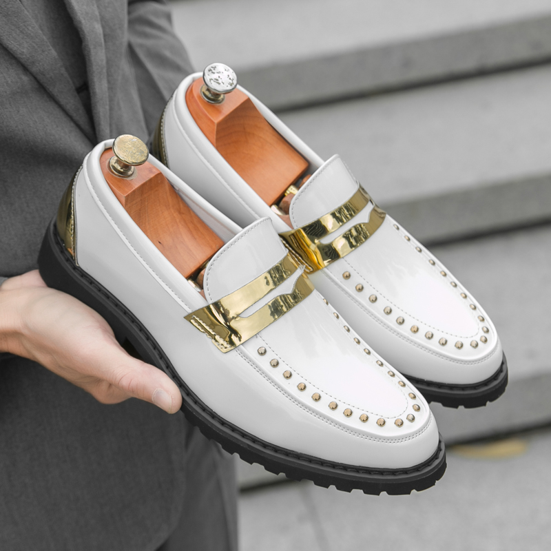 Men'S Formal Party Wear Shoes - Męskie modne mokasyny PU gruba podeszwa