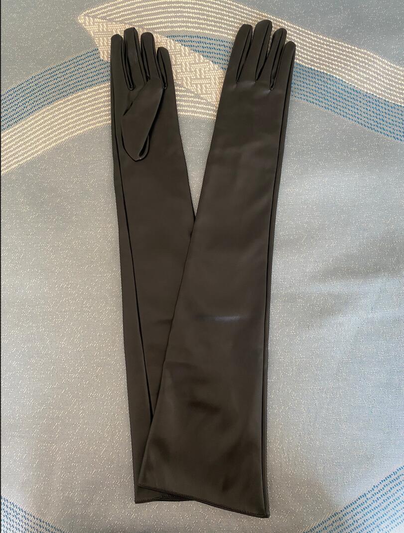 Formal Glove Leather - Damska moda wybiegowa czarna PU skóra