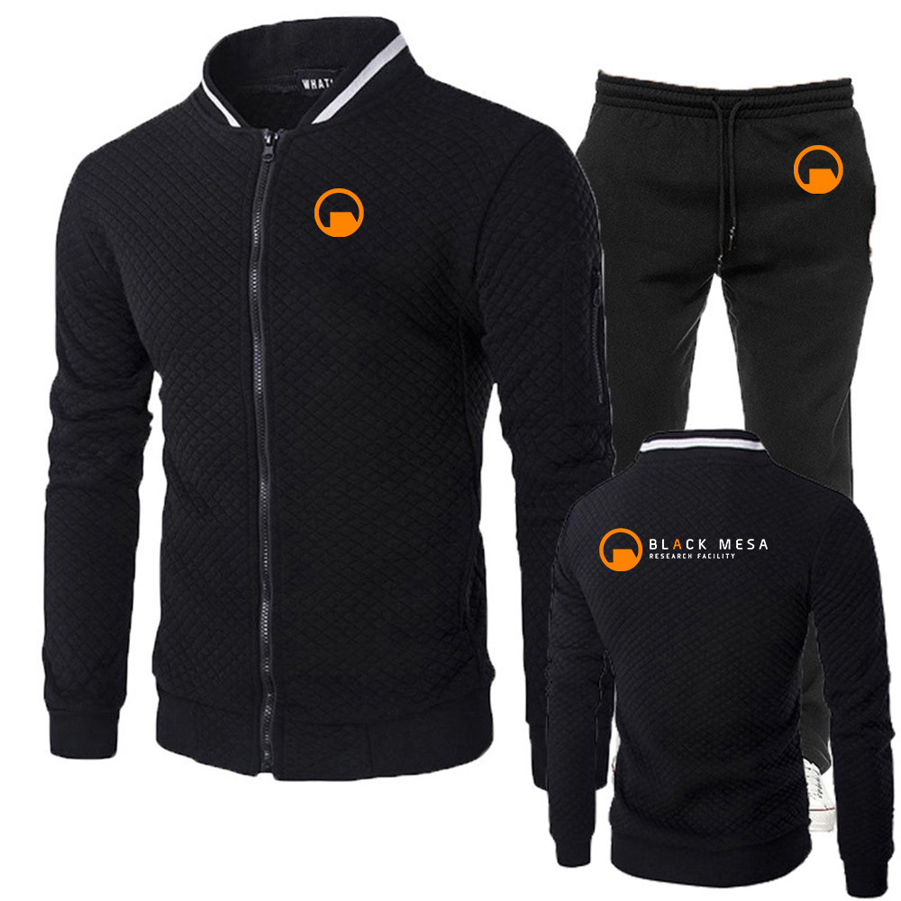 Slim Fit Suit Set - Czarny Zespół Badań Black Mesa Nowy