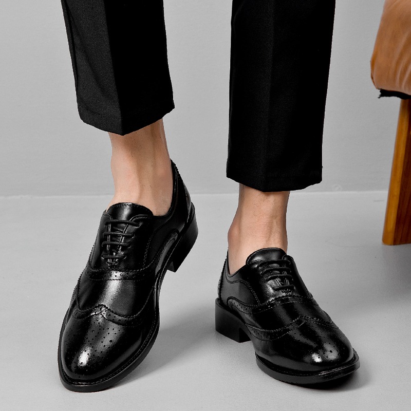 Men Formal Wear For Summer - Eleganckie skórzane buty męskie, klasyczne wsuwane