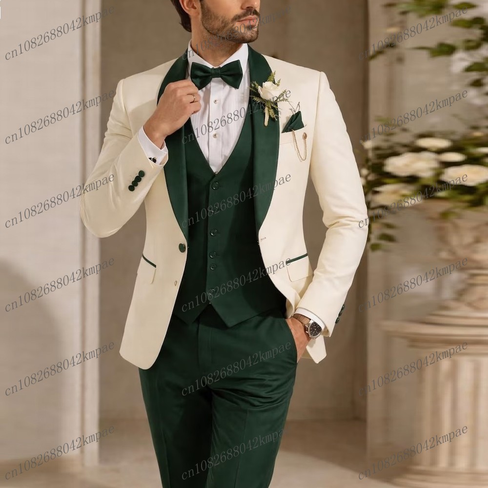 Men Formal Wear Vest - Nowy garnitur męski w kolorze kości