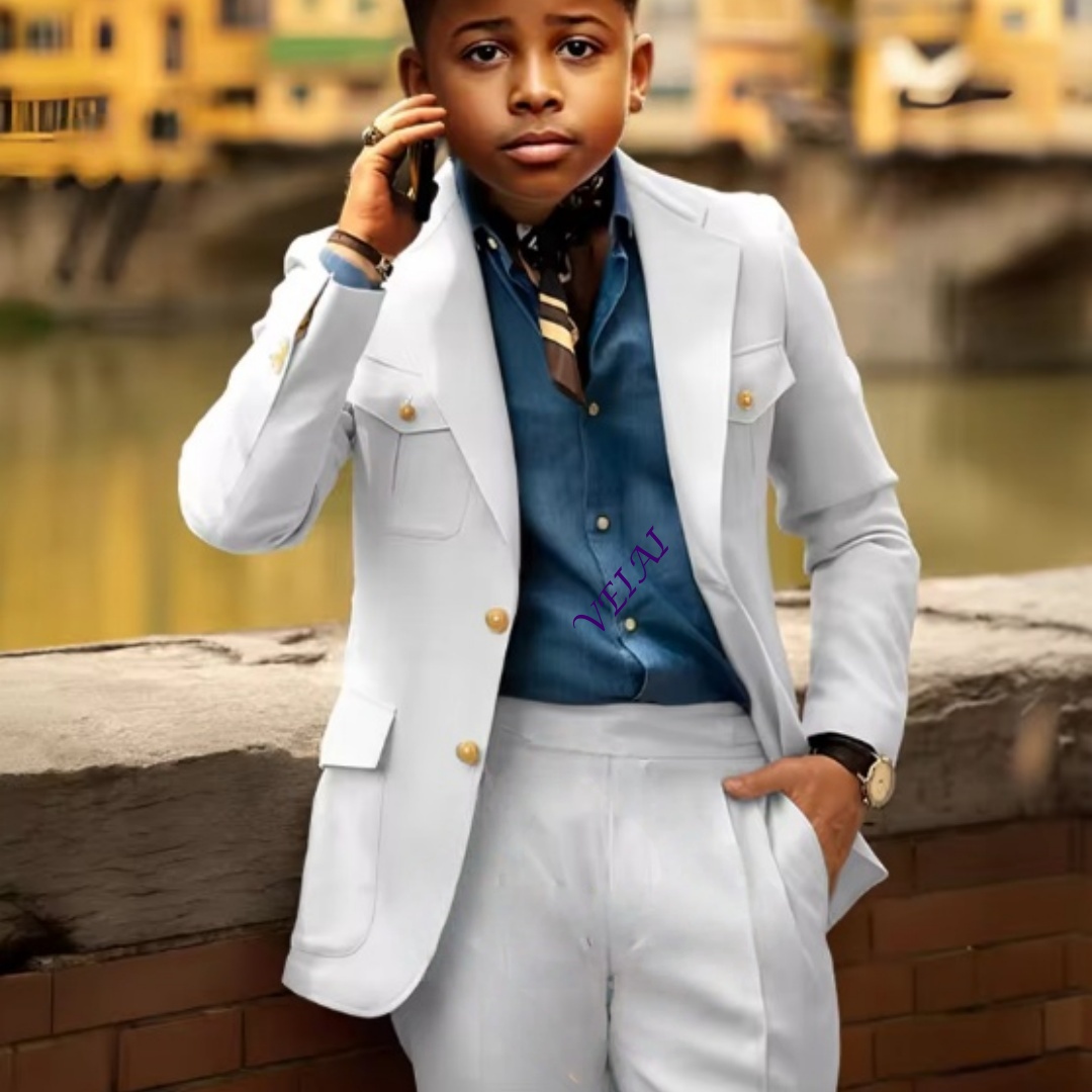 Men'S Formal Style - Dwuczęściowy, elegancki garnitur dla chłopców, szyty