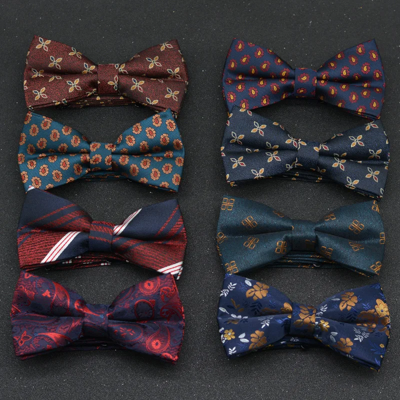 Men Formal Wear With Tie - Krawat muszka męski ślubny podwójny dla