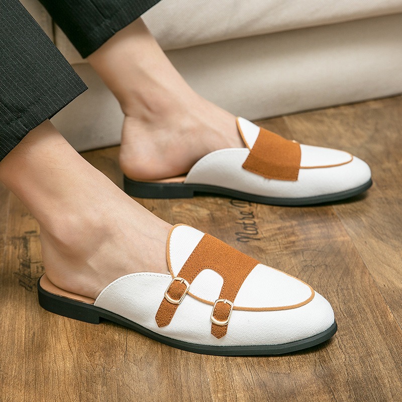 Men'S Formal Style - Męskie mule na płótnie, półbuty, brytyjskie