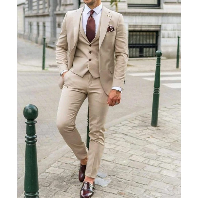 Men Formal Wear Wedding Guest - Garnitury męskie z klapami w szpic,