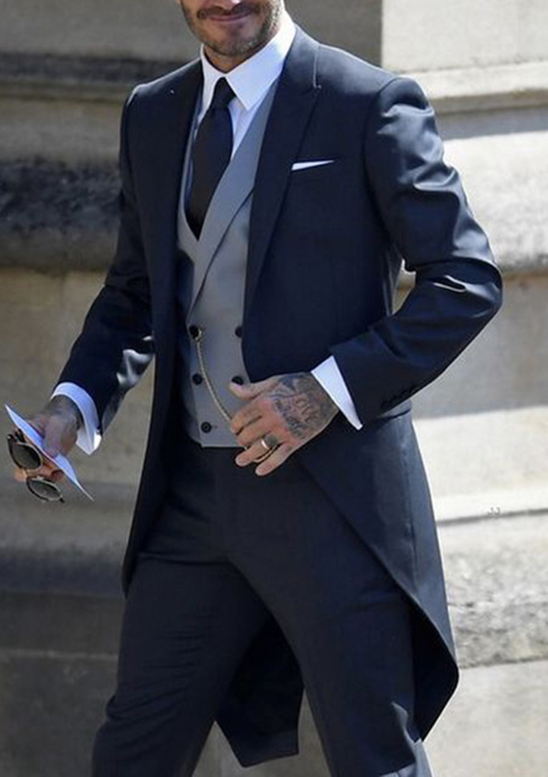 Men Formal Wear Vest - Navy Men Tuxedos Tailcoat Formal Dress