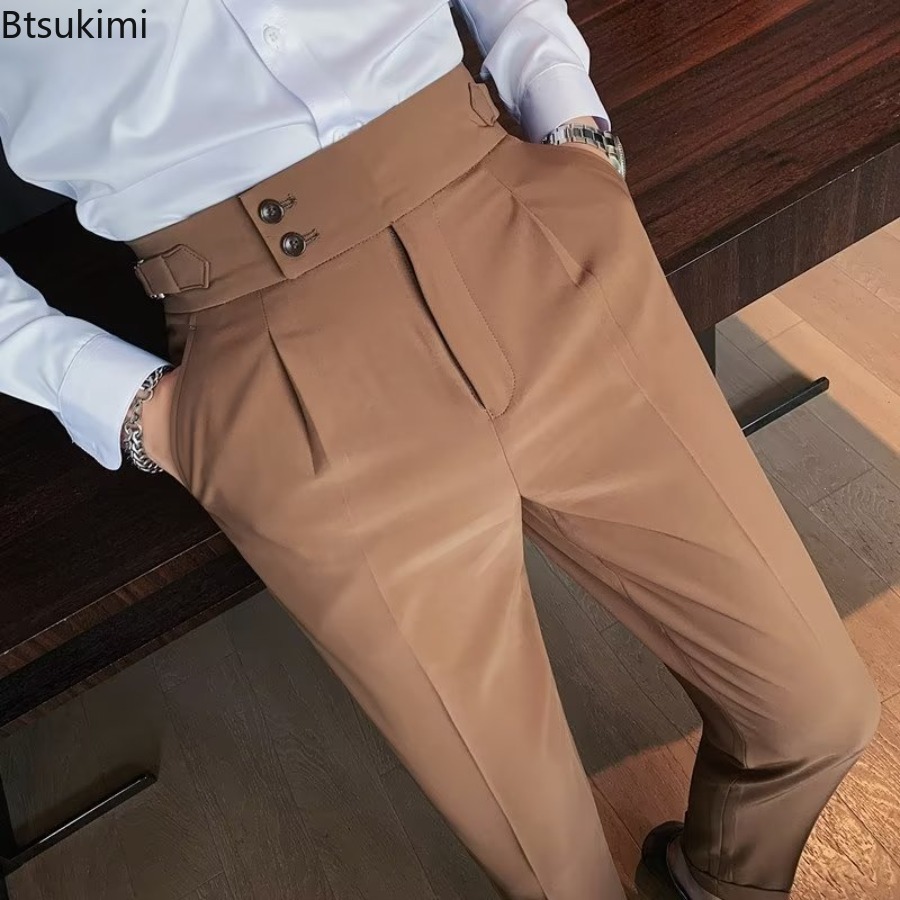 Men Formal Wear Pinterest - Nowe męskie spodnie garniturowe 2026, jednolite,