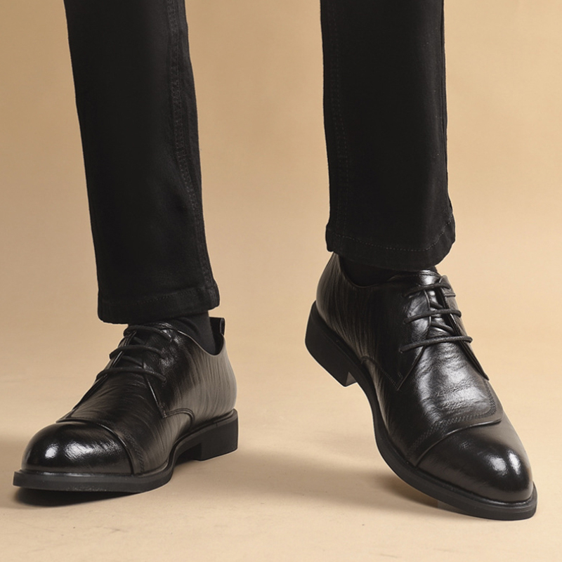Skórzane oksfordki z metalowym – Formal Men Daily Wear Shoes recenzja i cena