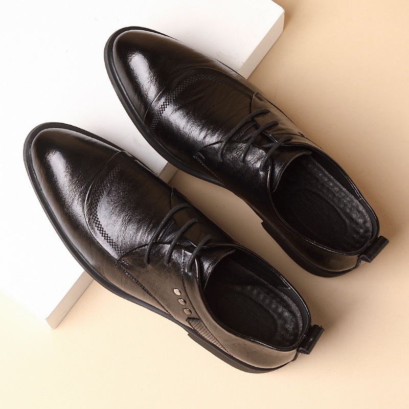 Skórzane oksfordki z metalowym – Formal Men Daily Wear Shoes recenzja i cena