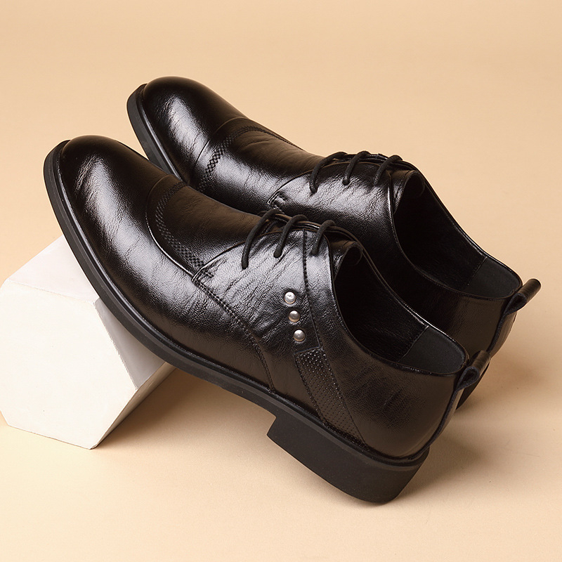 Skórzane oksfordki z metalowym – Formal Men Daily Wear Shoes recenzja i cena
