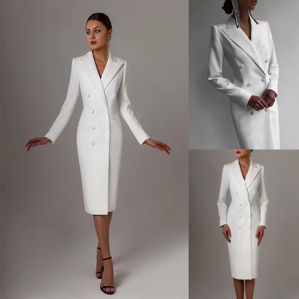 Jesienne białe dwurzędowe dams – Men Formal Wear Wedding Guest recenzja i cena
