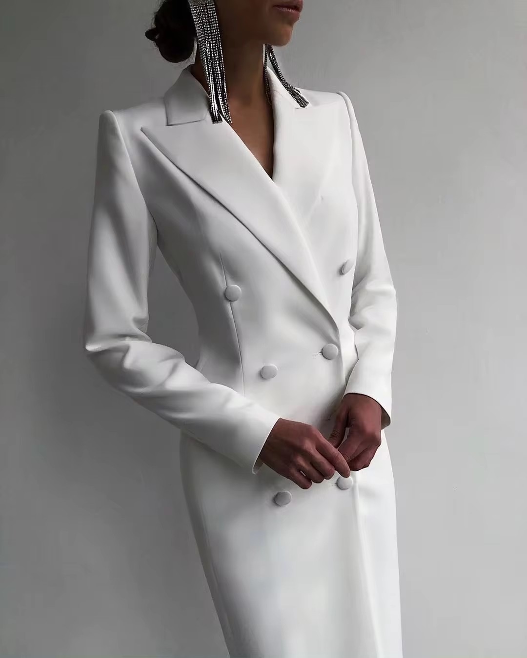 Jesienne białe dwurzędowe dams – Men Formal Wear Wedding Guest recenzja i cena