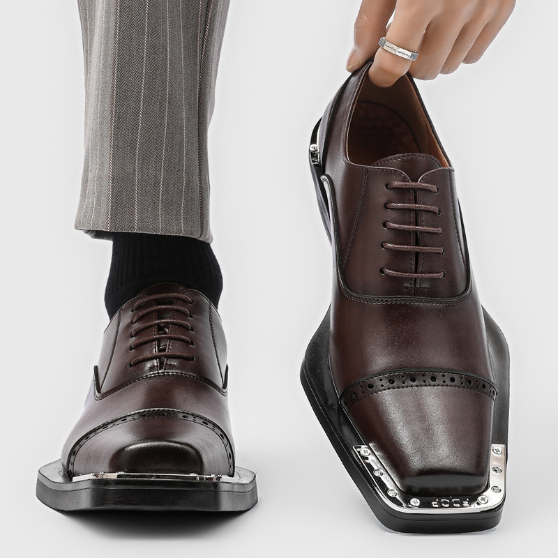 Męskie skórzane buty - eleganc – Men Formal Wear Look recenzja i cena