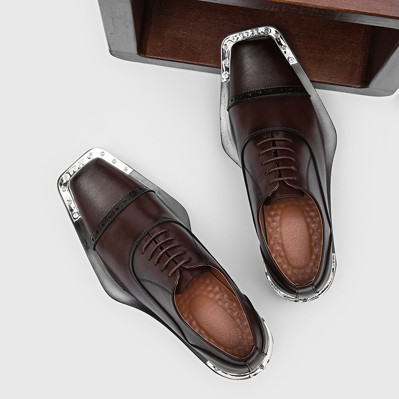Męskie skórzane buty - eleganc – Men Formal Wear Look recenzja i cena
