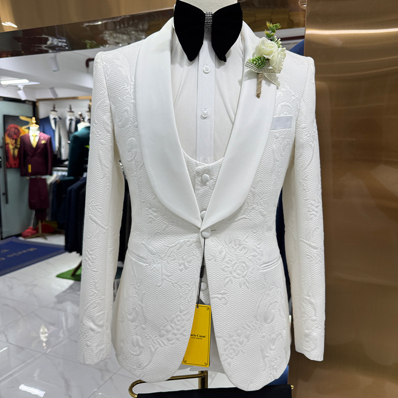 Męski garnitur ślubny biały 3- – Formal Men Party Wear Jacket recenzja i cena
