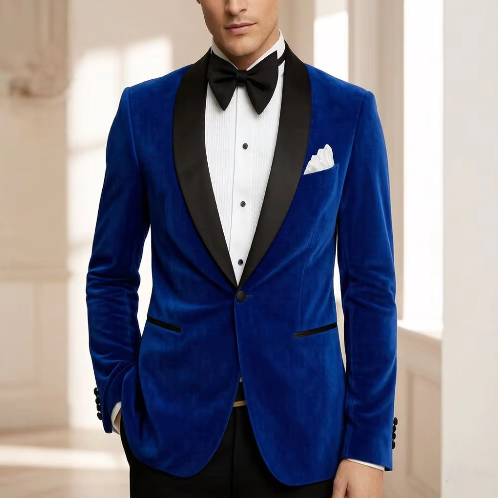 Męska aksamitna marynarka slim – Formal Men Party Wear Jacket recenzja i cena