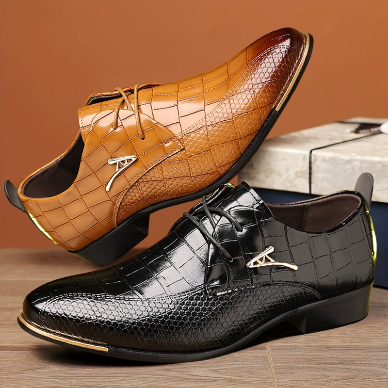 Męskie buty ze skóry PU, elega – Men Formal Wear Pinterest recenzja i cena