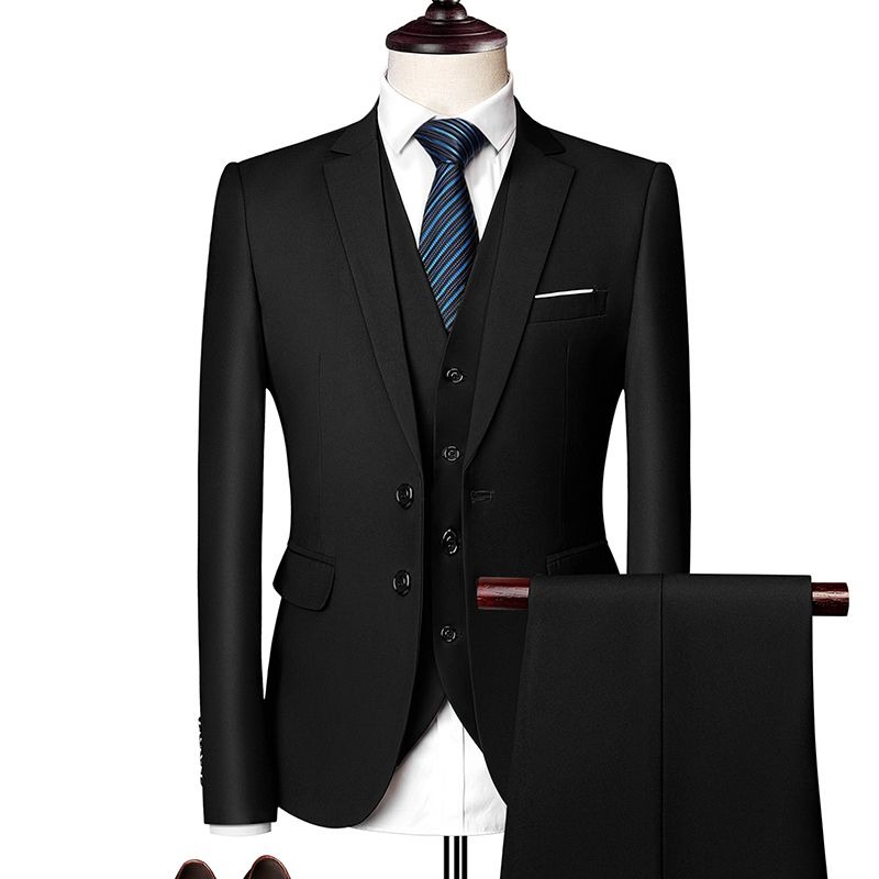 Męski garnitur w stylu koreańs – Men Formal Wear Wedding Guest recenzja i cena