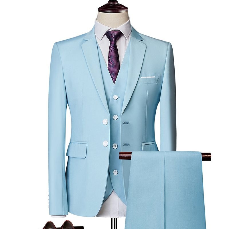 Męski garnitur w stylu koreańs – Men Formal Wear Wedding Guest recenzja i cena