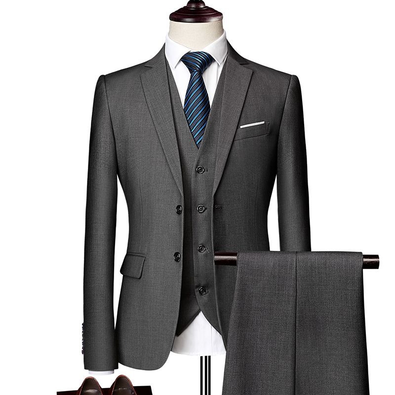 Męski garnitur w stylu koreańs – Men Formal Wear Wedding Guest recenzja i cena