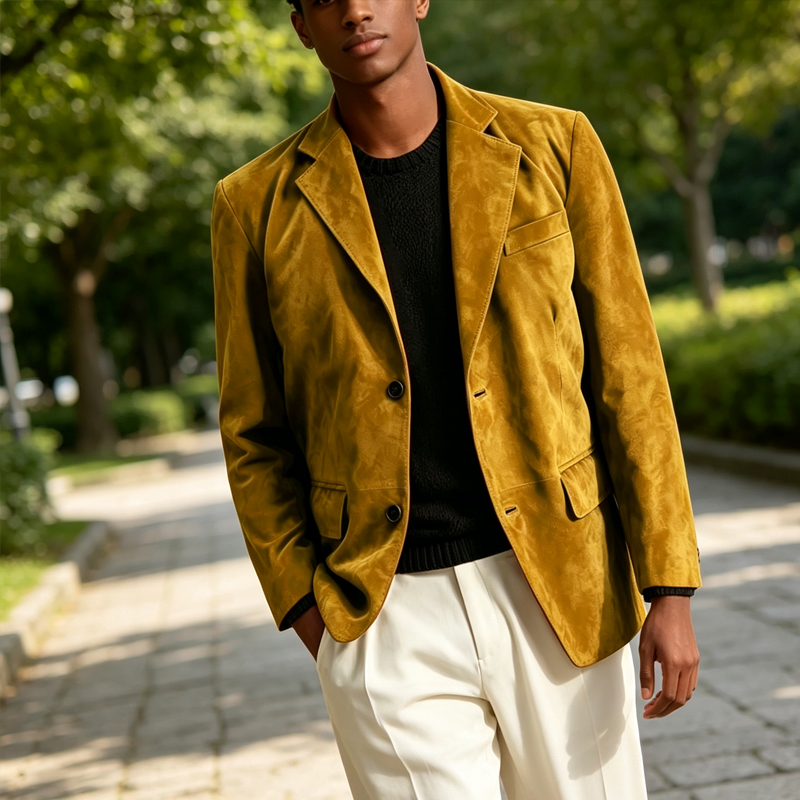 Męska marynarka retro z imitac – Formal Men Party Wear Jacket recenzja i cena