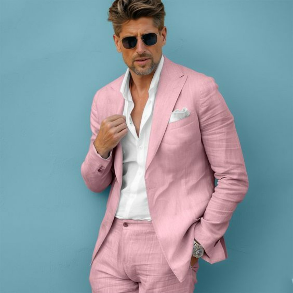 Lniany garnitur męski na wesel – Men Formal Wear For Summer recenzja i cena