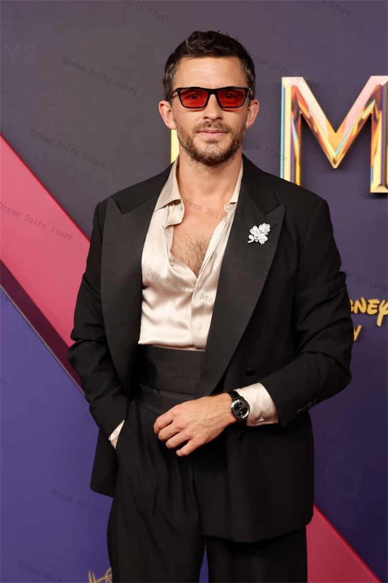 Elegancki męski garnitur dwucz – Men Formal Wear Wedding Guest recenzja i cena