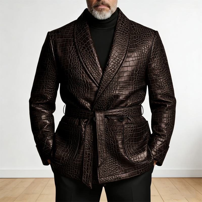    Męska skórzana marynarka z – Formal Men Party Wear Jacket recenzja i cena