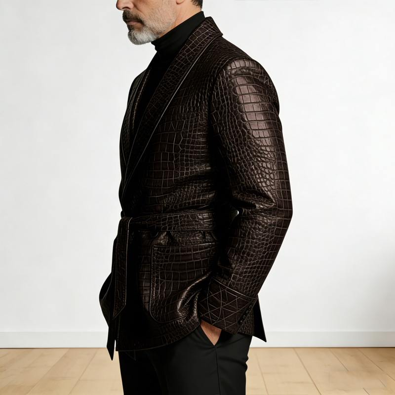    Męska skórzana marynarka z – Formal Men Party Wear Jacket recenzja i cena