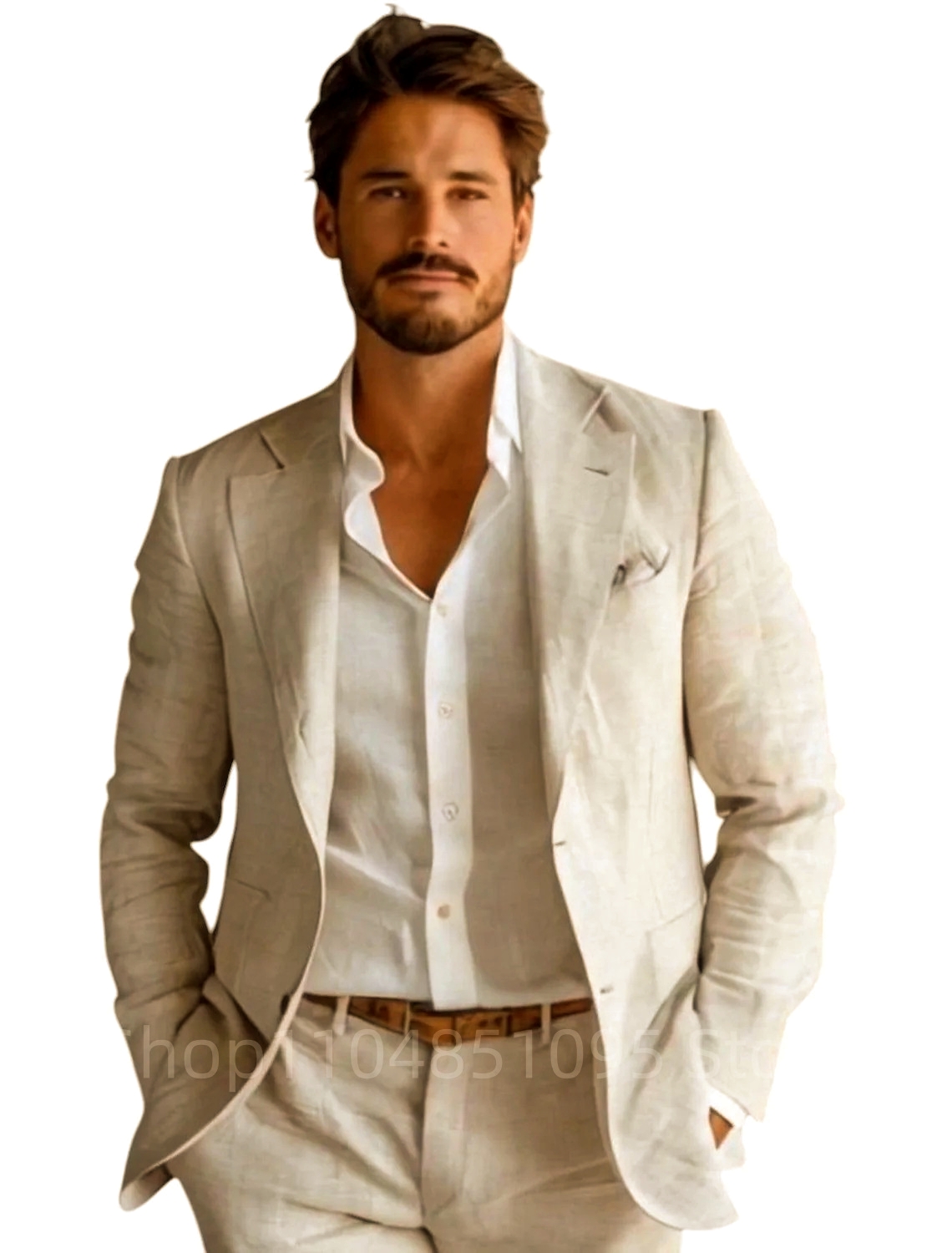 Niebieska, dopasowana lniana m – Formal Men Party Wear Jacket recenzja i cena