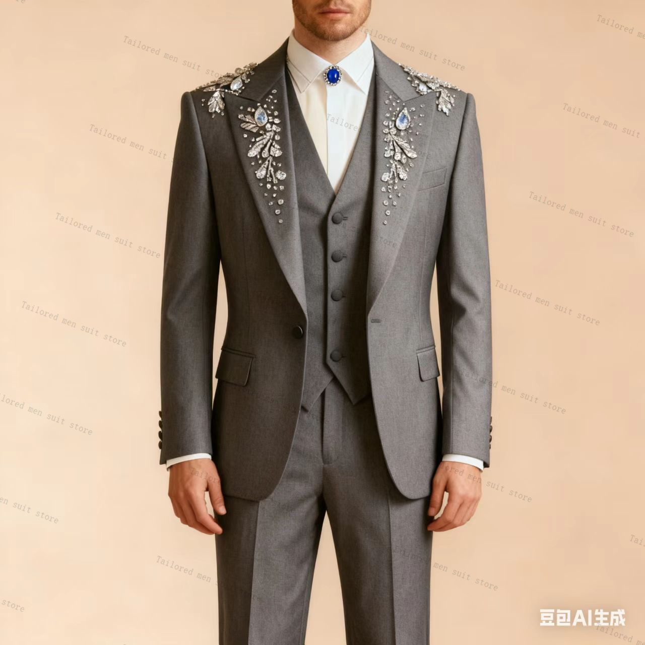 Zielony Garnitur Męski 3-częśc – Men Formal Wear Wedding Guest recenzja i cena