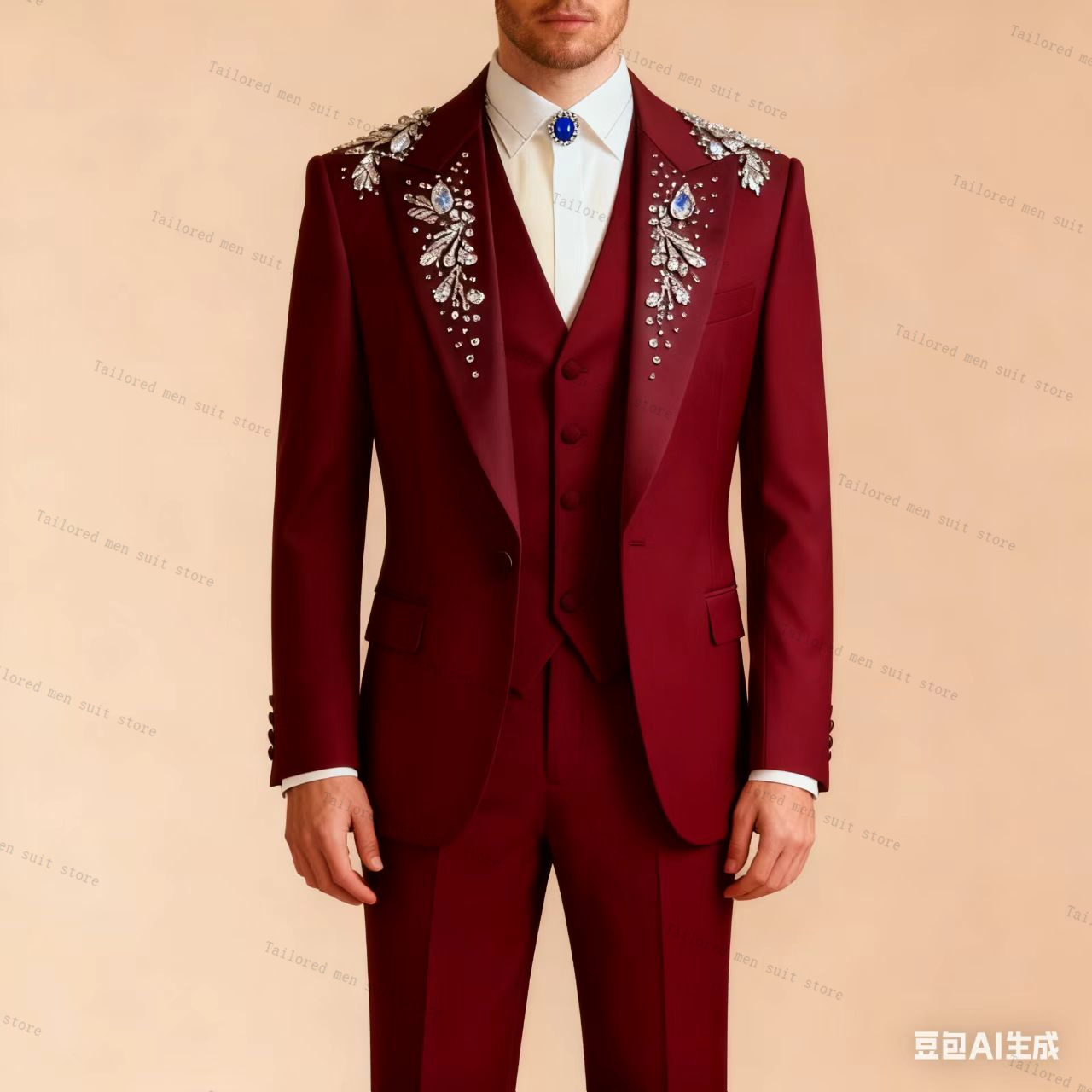 Zielony Garnitur Męski 3-częśc – Men Formal Wear Wedding Guest recenzja i cena