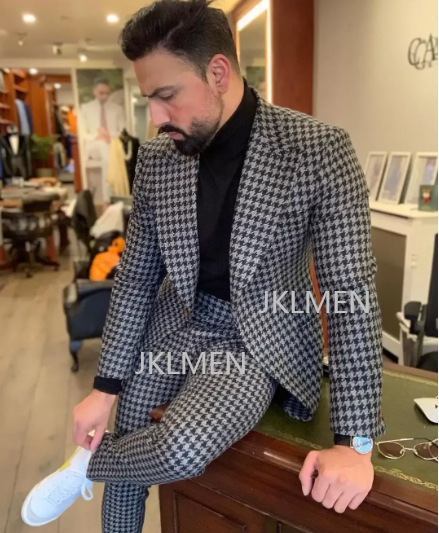Houndstooth garnitury męskie 2 – Men'S Formal Wear In Wedding recenzja i cena