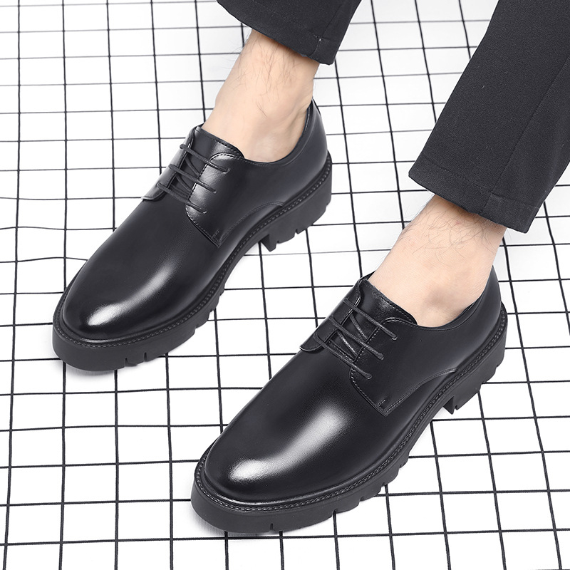 Męskie czarne skórzane sznurow – Formal Men Daily Wear Shoes recenzja i cena