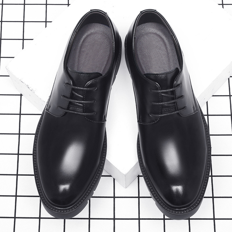 Męskie czarne skórzane sznurow – Formal Men Daily Wear Shoes recenzja i cena