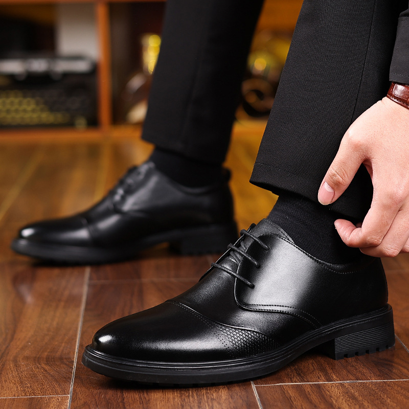 Męskie czarne oksfordy ze skór – Formal Men Daily Wear Shoes recenzja i cena